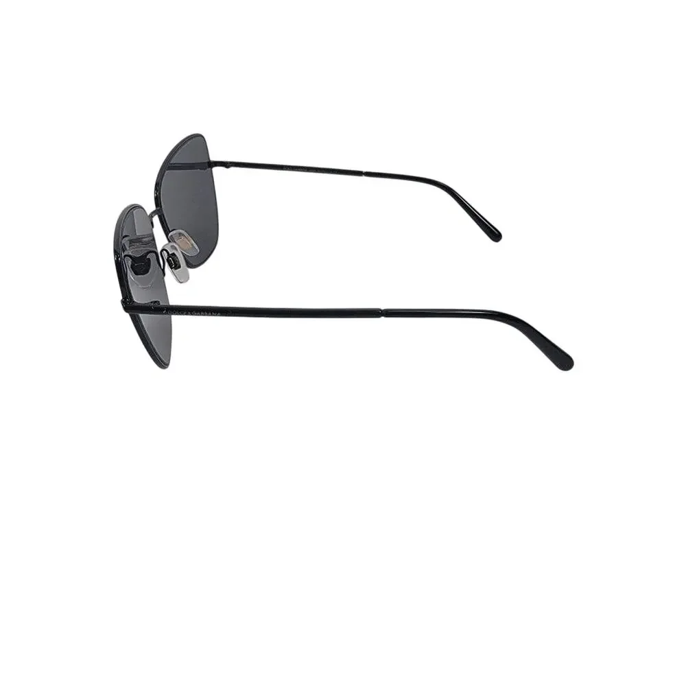 NEW Dolce & Gabbana Semi Cat Eye Sunglasses Black Mirrored Size 66,12